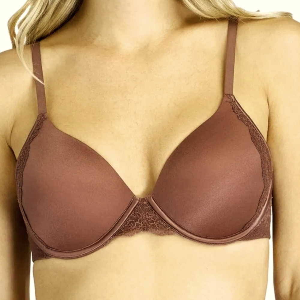 EUC Spanx Lightly Lined full coverage bra 34D Cocoa Rose